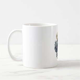 Fright Vibes Haloween Haunted House Full Moon Bats Coffee Mug