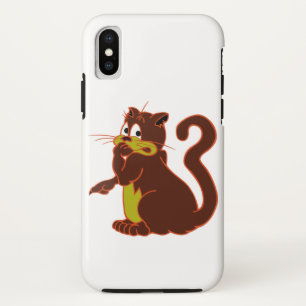 frightened dark BROWN NAUGHTY CAT iPhone X Case