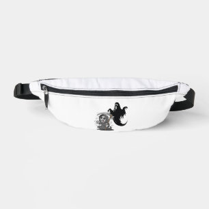Frightened grim reaper and ghost. bum bags