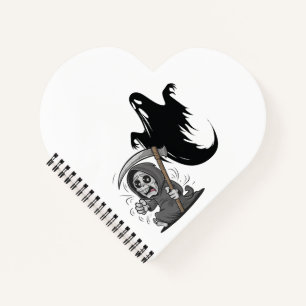 Frightened grim reaper and ghost. notebook