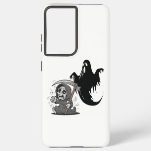 Frightened grim reaper and ghost. samsung galaxy case