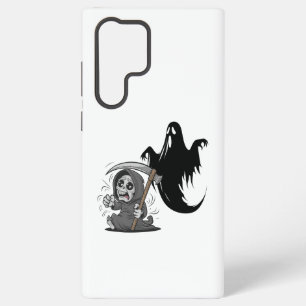 Frightened grim reaper and ghost. samsung galaxy case