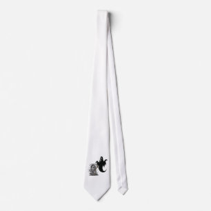 Frightened grim reaper and ghost. tie