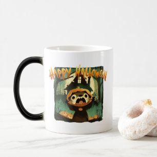 Frightened Otter in Halloween pumpkin costume Magic Mug