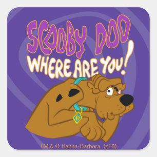 Frightened Scooby-Doo Square Sticker