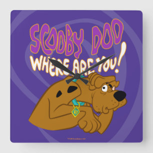Frightened Scooby-Doo Square Wall Clock