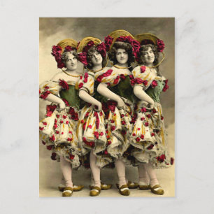 Frightening Cancan Dancers Postcard