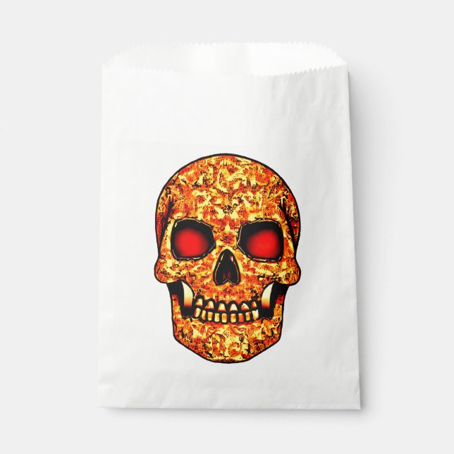 Frightening Halloween skull with red eyes  Favour Bag (Front)