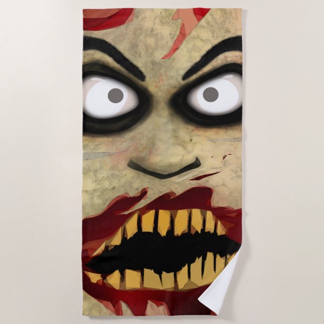 Frightening Zombie Beach Towel (Front)