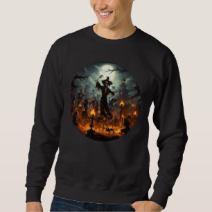 Frightful Skeleton Witches Party Halloween Sweatshirt