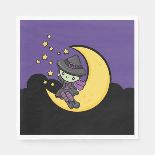 Frightfully Cute Halloween Witch Napkin