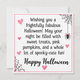 Frightfully Fabulous Pink Halloween Card