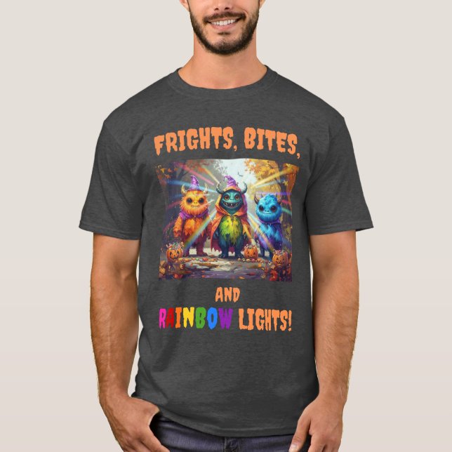 Frights, Bites, and Rainbow Lights! T-Shirt (Front)