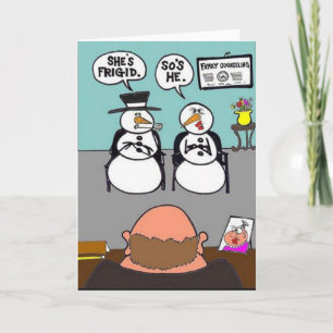 Frigid Snowman Holiday Card
