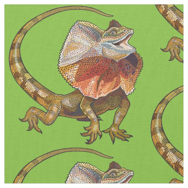 frill necked lizard fabric (Close Up)