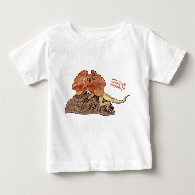 Frilled-neck lizard cartoon illustration baby T-Shirt (Front)