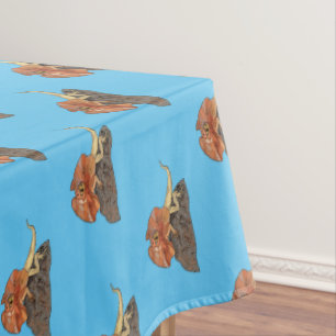 Frilled-neck lizard cartoon illustration tablecloth
