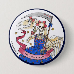 Frilly Black Death 7.5 Cm Round Badge