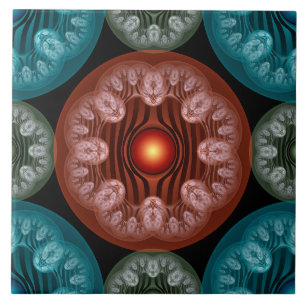 Frilly colourful decoration ceramic tile