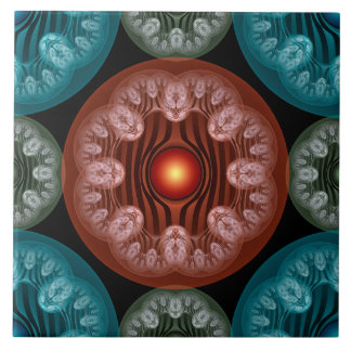 Frilly colourful decoration ceramic tile