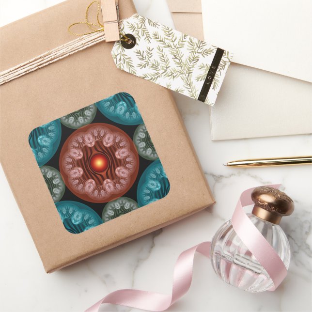 Frilly colourful decoration square sticker (Gifting)