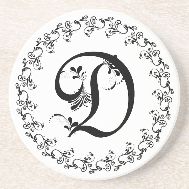 Frilly D Monogram Coaster (Front)
