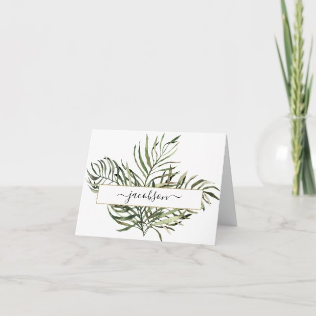 Frilly Ferns, Personalised Thank You Card (Front)