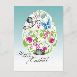 Frilly Florals Easter Egg Holiday Postcard