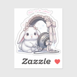 Frilly Headphone Bunny - Lovely Music Lover Kawaii