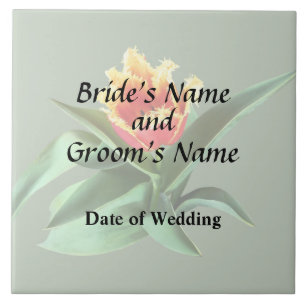 Frilly Orange Tulip Wedding Products Ceramic Tile