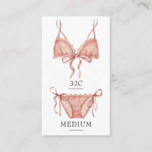 Frilly Pink Lingerie Size Insert Card