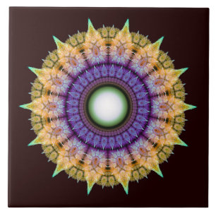 Frilly radiating colourful pattern ceramic tile
