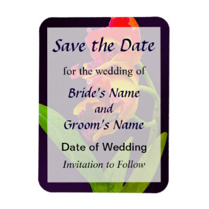 Frilly  Red and Yellow Orchids Save the Date Magnet