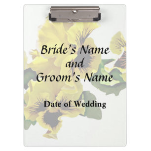 Frilly Yellow Pansies Wedding Products Clipboard