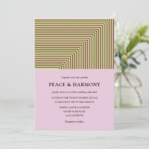 Fringe Stripes Lilac Wedding Invitation