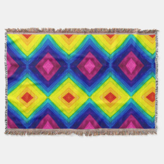 Fringed Gradient Prism Rainbow Art Throw Blanket
