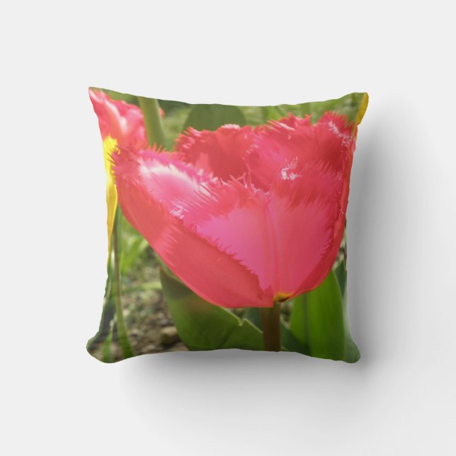 Fringed Tulips Pillow (Front)