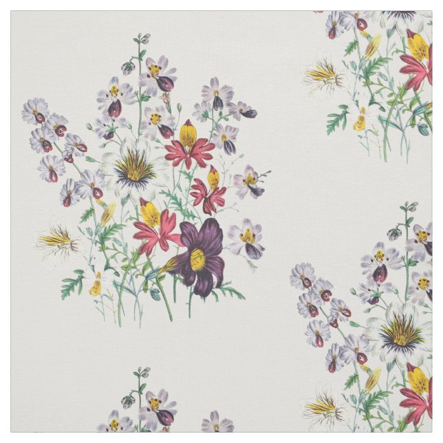 Fringeflowers and Velvet Trumpet Flowers Fabric (Swatch)