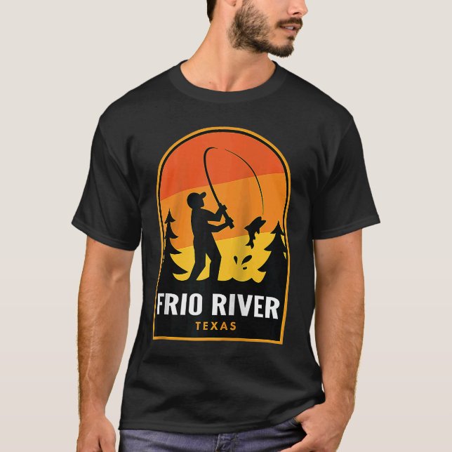 Frio River Texas Fishing Raglan T-Shirt (Front)