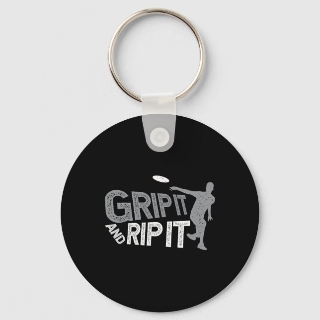 Frisbee Disc Golf Shirt For Disc Golfer  Key Ring (Front)
