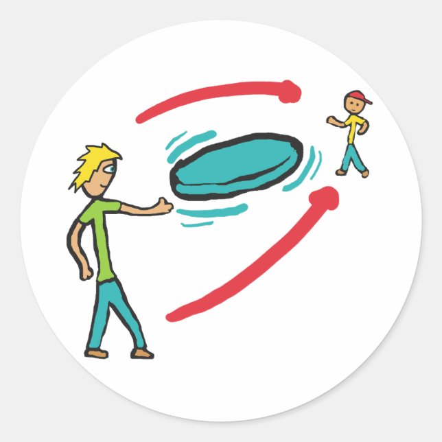 Frisbee Flying Disc Classic Round Sticker (Front)