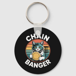 Frisbee Golf Cat Player Holding Golf Discs Kawaii  Key Ring
