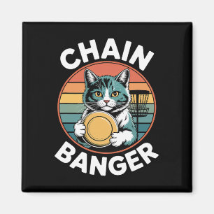 Frisbee Golf Cat Player Holding Golf Discs Kawaii Magnet