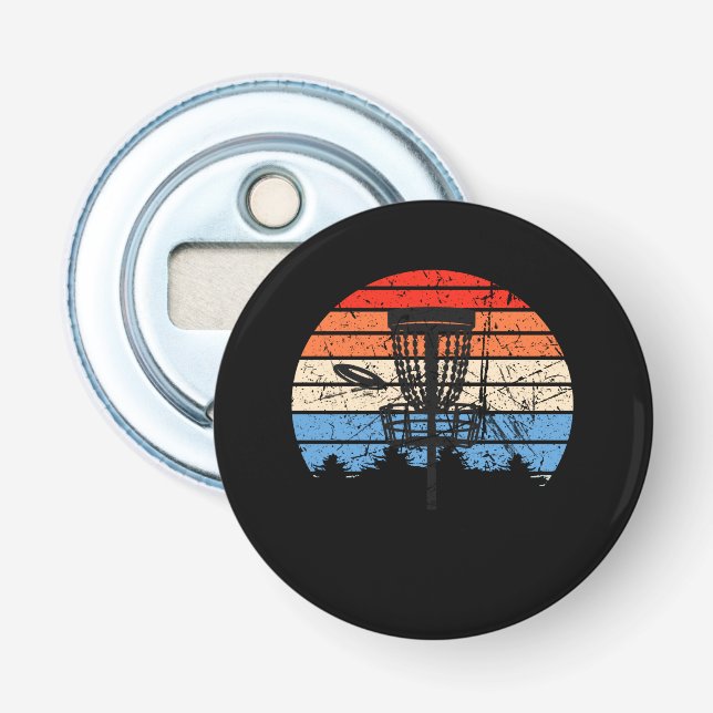 Frisbee Golf Disc Golf Retro Bottle Opener (Front)