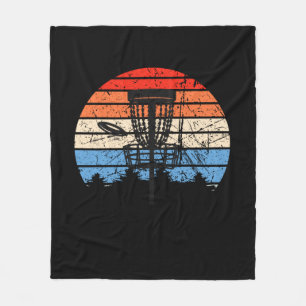 Frisbee Golf Disc Golf Retro Fleece Blanket