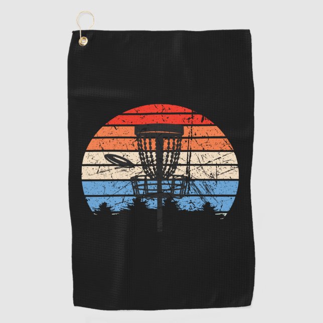 Frisbee Golf Disc Golf Retro Golf Towel (Front)