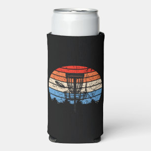 Frisbee Golf Disc Golf Retro Seltzer Can Cooler