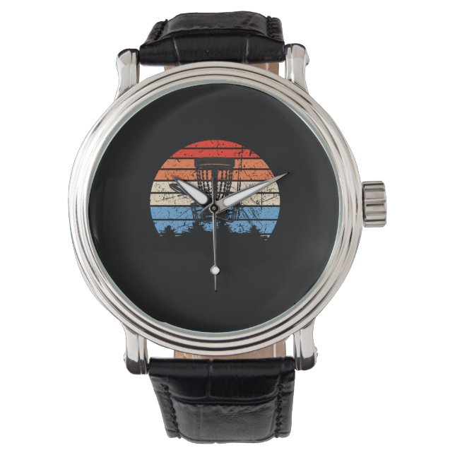 Frisbee Golf Disc Golf Retro Watch (Front)