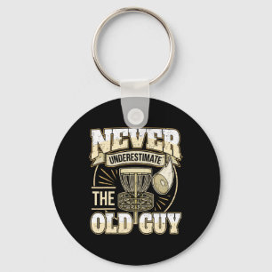 Frisbee Golf Father Grandpa I Underestimate Never Key Ring