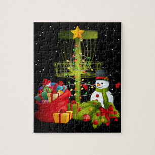 Frisbee Golf Frolf Christmas Tree Jigsaw Puzzle